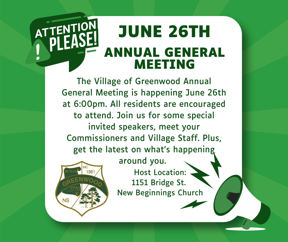 Village of Greenwood Annual General Meeting, June 26, 2026
